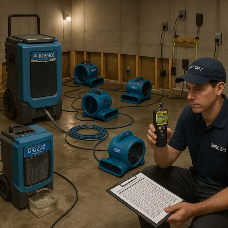 Structural Drying and Dehumidification process in South Bay, FL